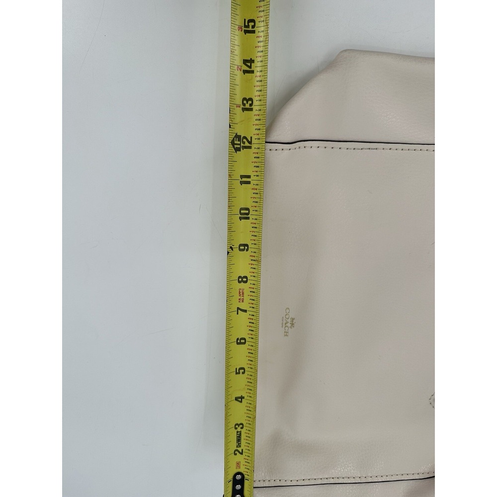 Authentic Coach Derby Chalk Cream Tote Shoulder Soft Pebbled Leather Bag #F58660 - Picture 11 of 11